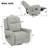 Becklin PU Leather Swivel Rocker Recliner with Massage & Heating-120922553