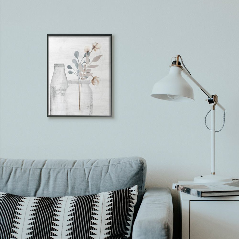 «Flower Jar Paint», impression sur toile, H 20 po x l 16 po x P 1,5 po, Giclée encadrée noir minuit