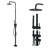 86"H 304 Stainless Steel Freestanding Outdoor Shower with Rainfall Shower Head with Handheld Shower with Temperature Control-98200008