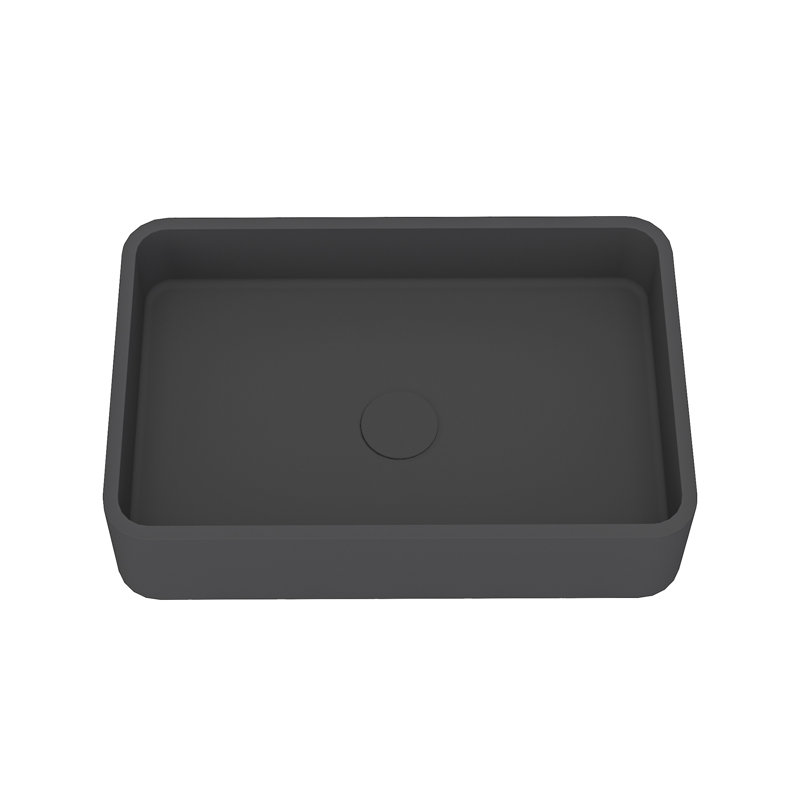CASAINC Maple 12.79'' Concrete Rectangular Bathroom Sink, Taupe Clay