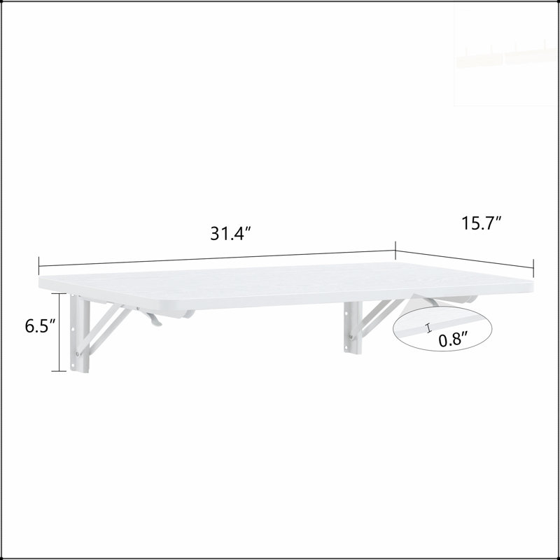 Wall Mounted Folding Table, Space-Saving Foldable Desk for Laundry, Kitchen, and Bathroom Use