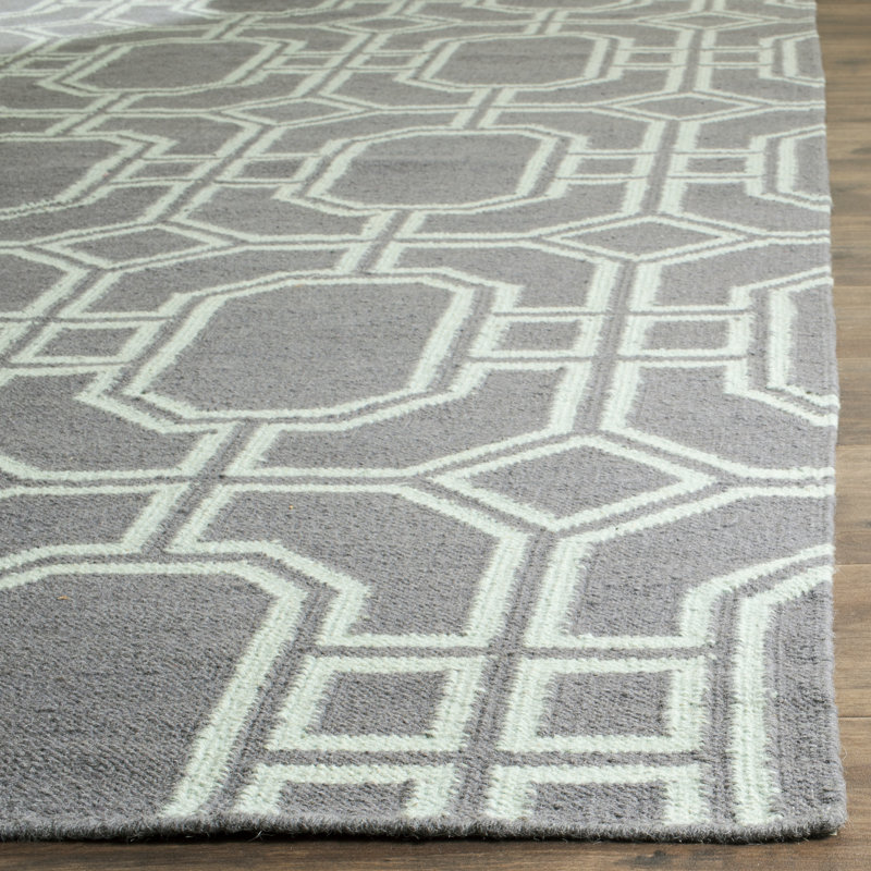 Normal Geometric Wool Hand Woven Area Rug, Rectangle 152 x 244 cm