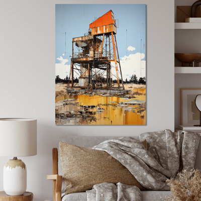 Ladamion Gold Oil Rigs Fields In Texas II, reproduction d'art sur toile