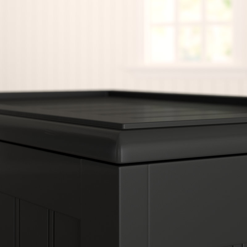 Cabinet Laundry Hamper with Handles, Black