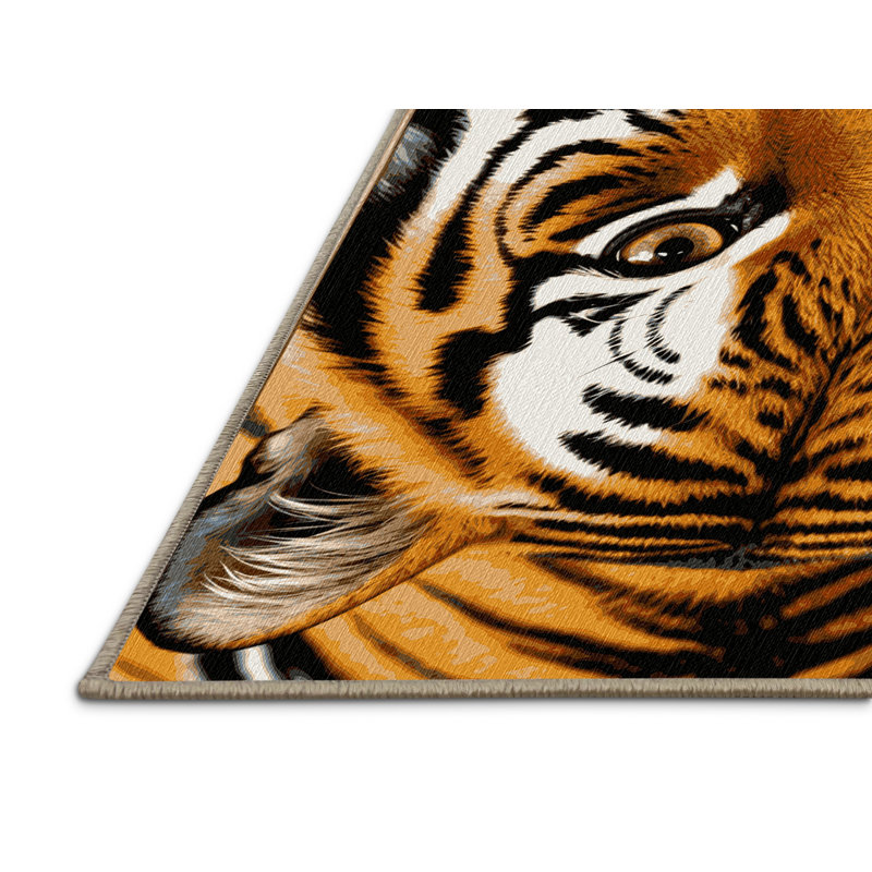  Tapis lavable et tigré Golden Big Chats, Carré 8 pi