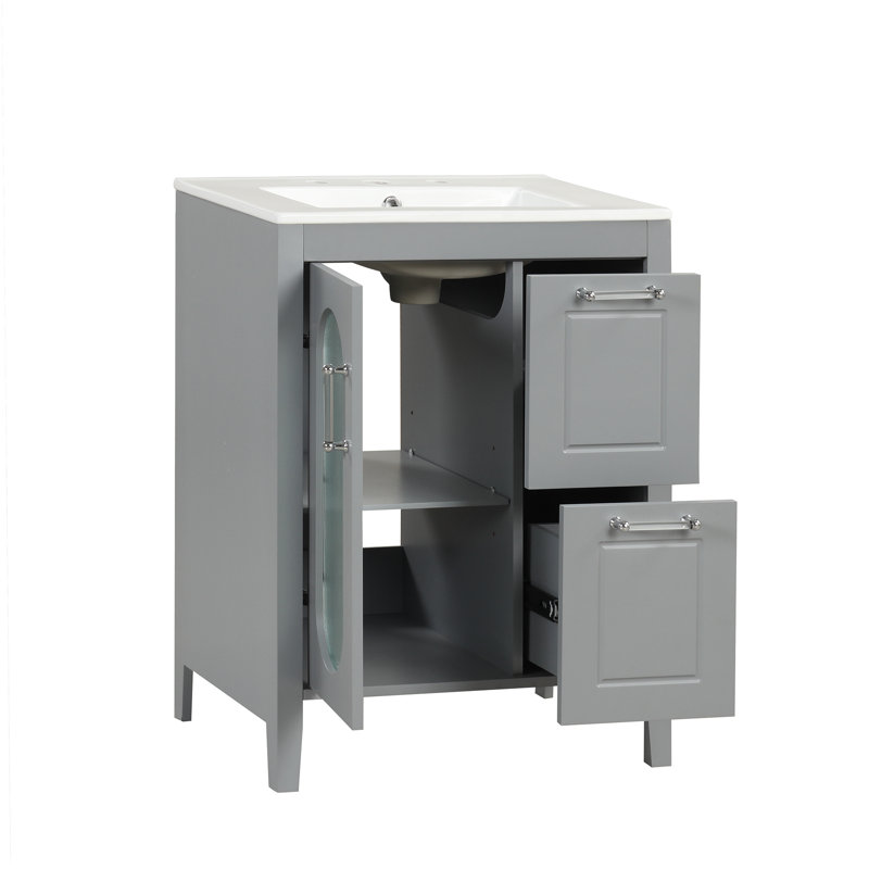Meuble-lavabo 24 po avec lavabo, Grey