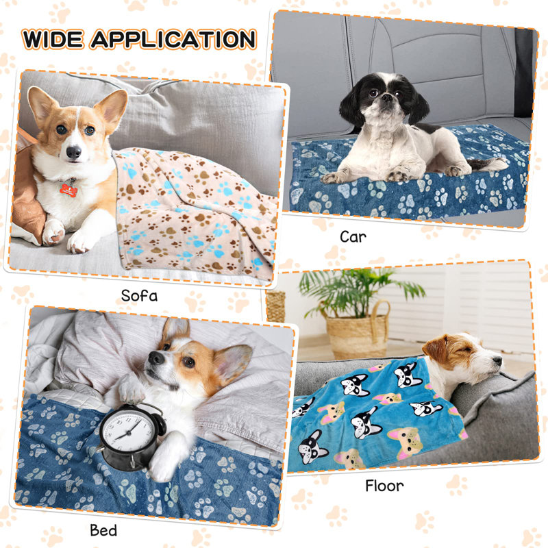 Super Soft Fluffy Fleece Pet Blankets for Dogs and Cats