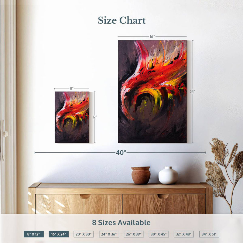 Brampt Abstract Phoenix, 12" H x 8" W