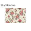 Tapis de bain rose à motif de feuilles et de fleurs, 36 x 24