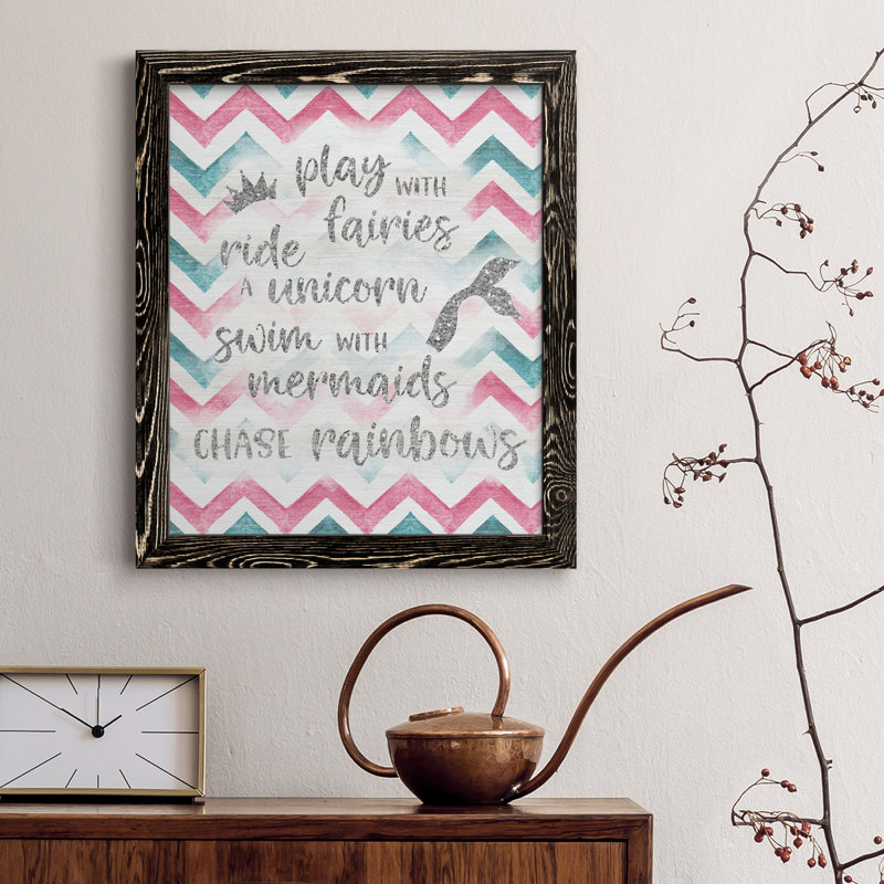 Fairies Unicorns Mermaids Fairies Unicorns Mermaids - reproduction d'art sur toile, H 44 po x l 31 po x P 1 po, Noir