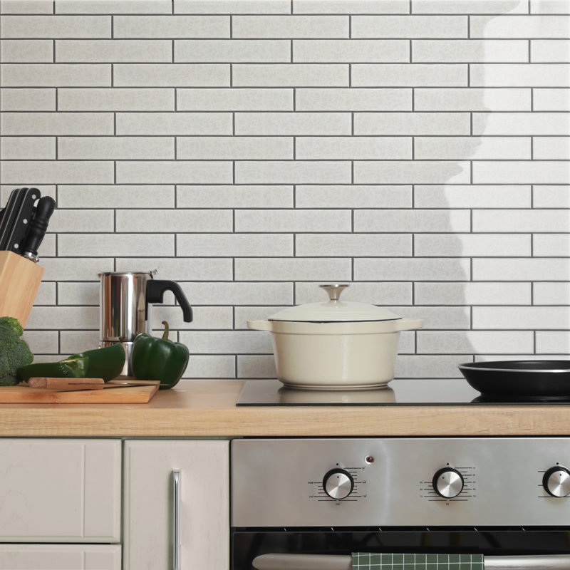 Menorca 2-1/2 In. X 12-7/8 In. Ceramic Wall Tile, White