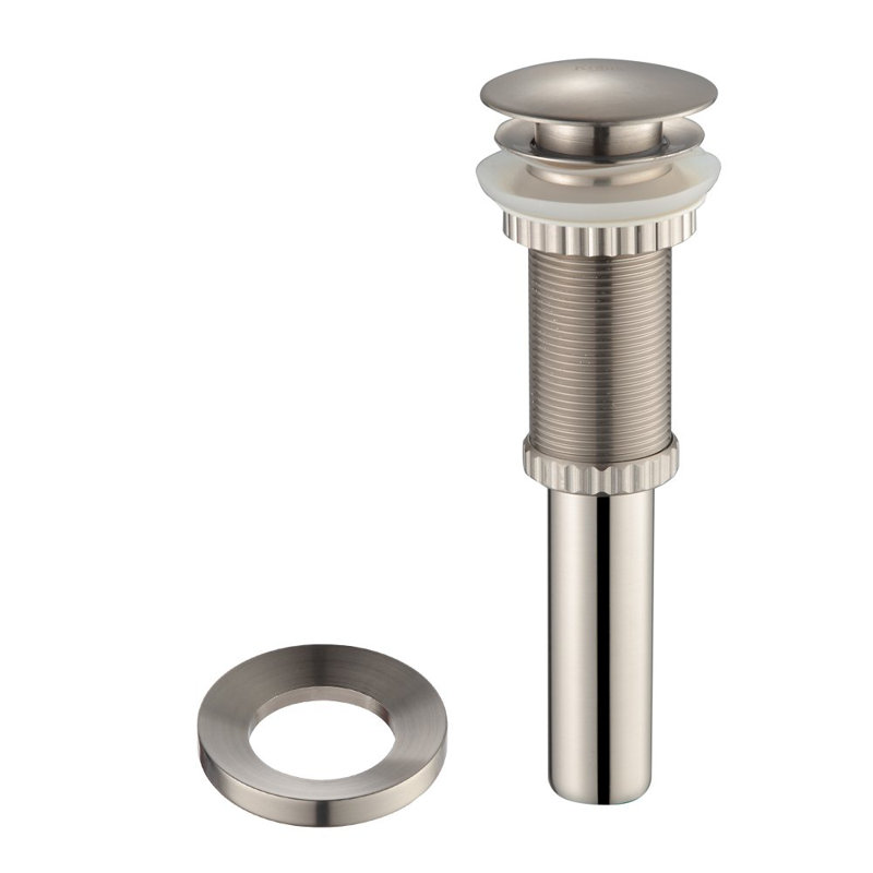 Exquisite 1.75" Pop-Up Bathroom Sink Drain, Satin Nickel/w Mounting Ring