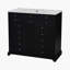 Ensemble de meuble-lavabo 36 po avec lavabo en résine, armoire de rangement en bois massif, noir