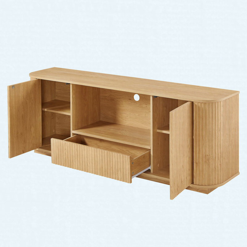 Meuble télé 64 po Modern Wavy, Naturel