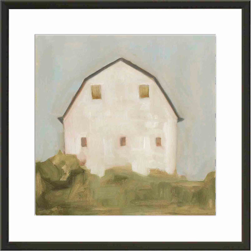 «Serene Barn III» par Emma Scarvey - peinture encadrée, Noir, H 12 po x l 12 po