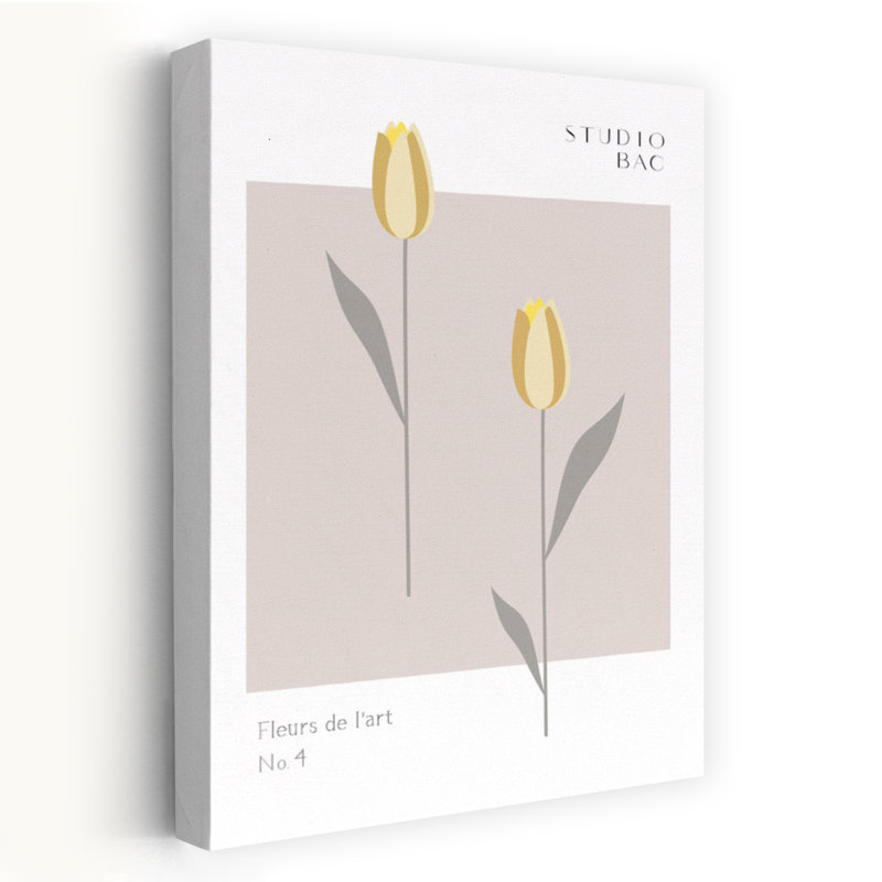 Art contemporain avec tulipe abstraite, H 36 po x l 24 po
