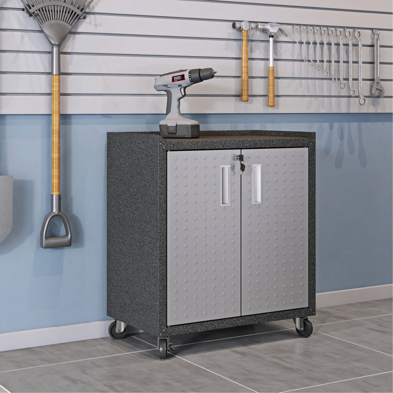 Armoire roulante pour garage gris foncé, Gris foncé