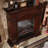 Wlanut Solid + Manufactured Wood Electric Fireplace
