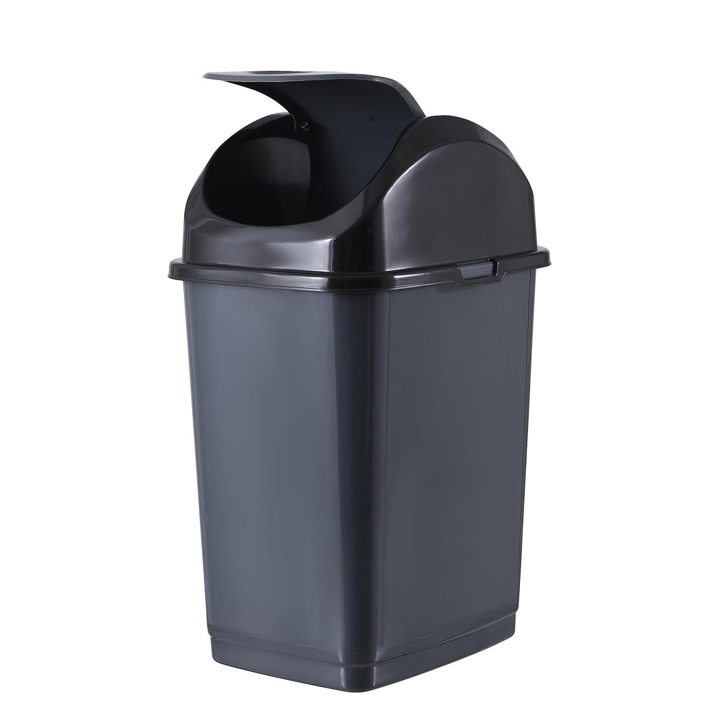 Avsar Small 2.5 Gallon Plastic Trash Can With Swing Top Lid, Compact ...
