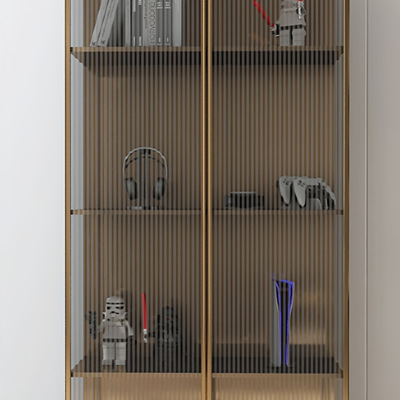 Bibliothèque élégante et tendance, Doré, (4 tablettes) H 70,8 po x l 31,4 po x P 11,8 po