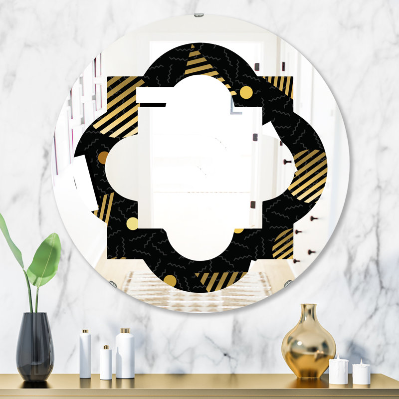 Miroir mural quadrilobe éclectique, 31,5 po x 31,5 po