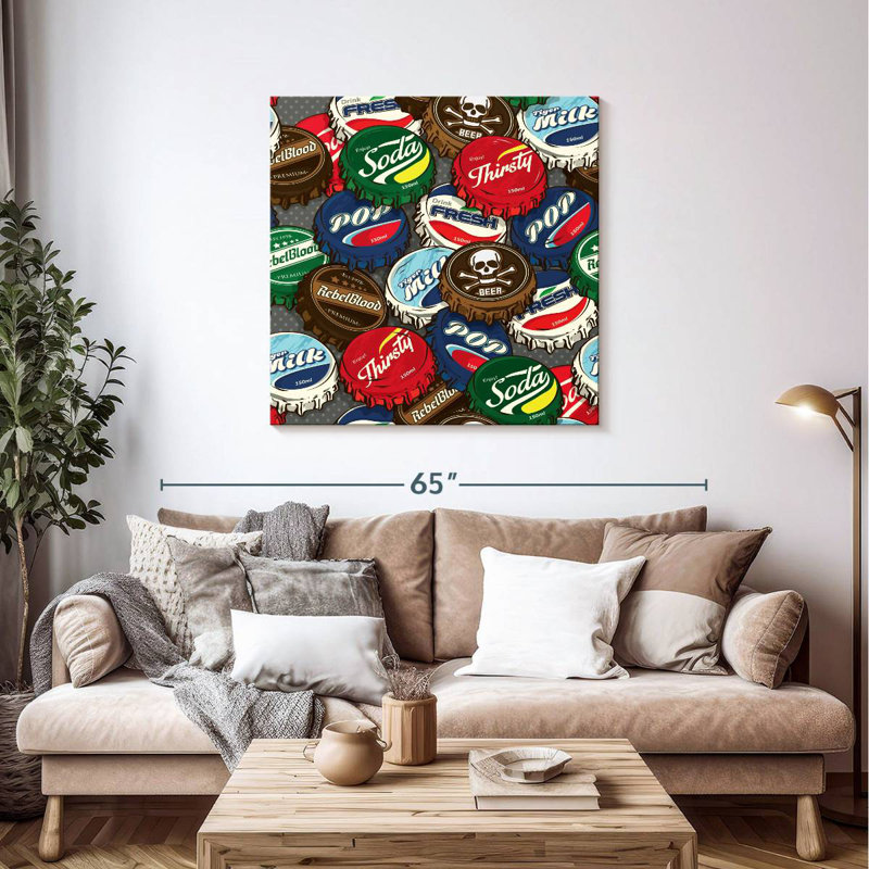 Tergel Soda Bottle Caps, 39" H x 39" W