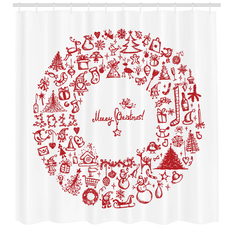 Shower Curtain with Hooks Included, 75" H x 69" W