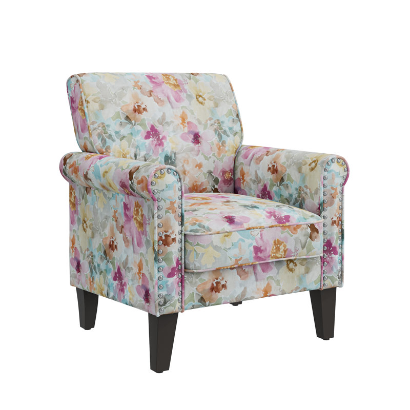 Kyhl Upholstered Armchair, Pink Polyester