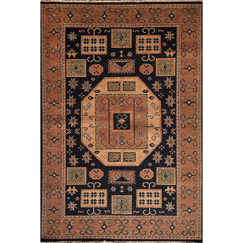 KAZAK 6 BLACK, Rectangle 6' x 9'