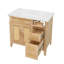 Meuble-lavabo 36 po avec lavabo en céramique, 2 portes et 2 tiroirs, panneau de rangement inclinable, structure en bois d'hévéa et armoire en contreplaqué, finition peinte