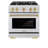 ZLINE Autograph Edition 30 in. Select Satin Steel Gas Range w/ 4 Burners & Accents-105806751