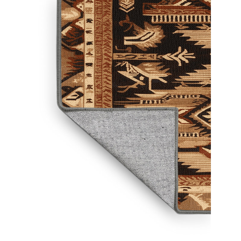  Tapis hawaïen lavable à motifs polynésiens, Rectangulaire 2 pi x 3 pi