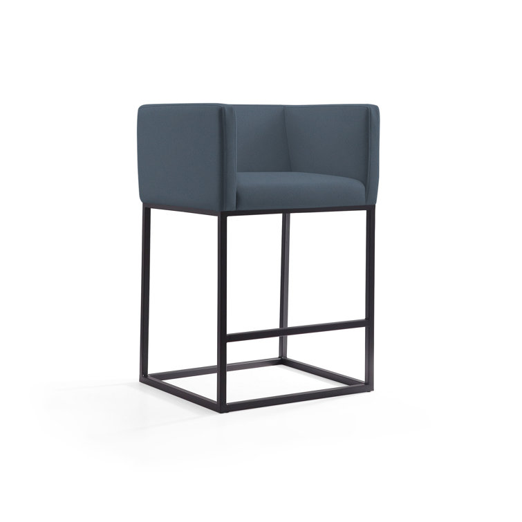 Upholstered Counter Stool with Metal Frame