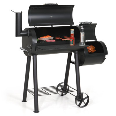 Barbecue au charbon robuste avec fumoir décalé 28 po Wayfair