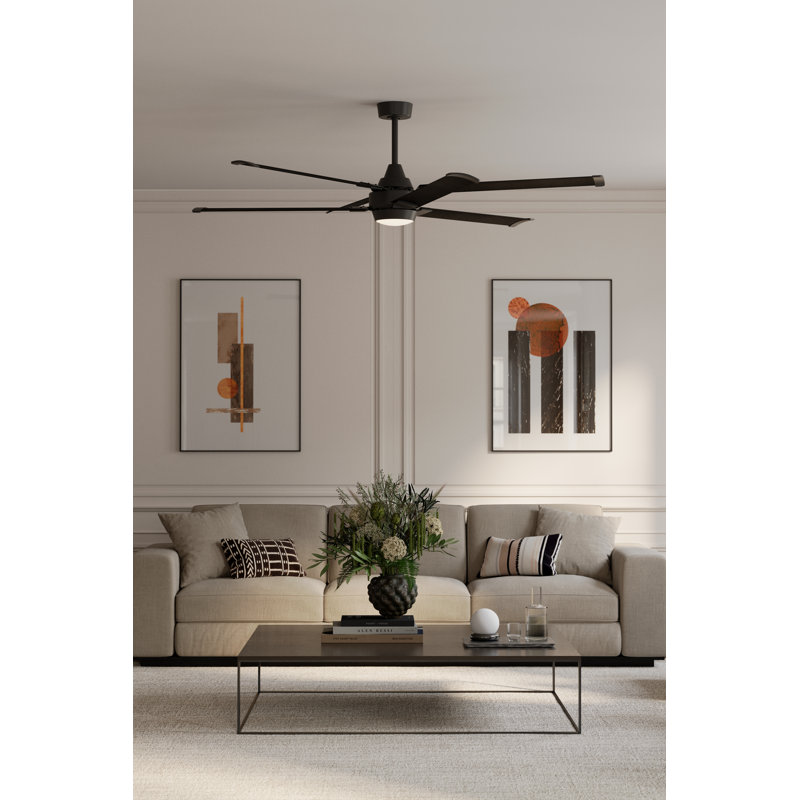 Soarin 72" 5CCT LED Smart Ceiling Fan, Coal, Black