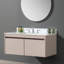 Couvercle de comptoir de salle de bain 43 po blanc - avec évier rectangulaire et comptoir de meuble-lavabo en marbre résistant aux taches 4 po, dosseret en pierre frittée aux chocs, trou de robinet de 8 po