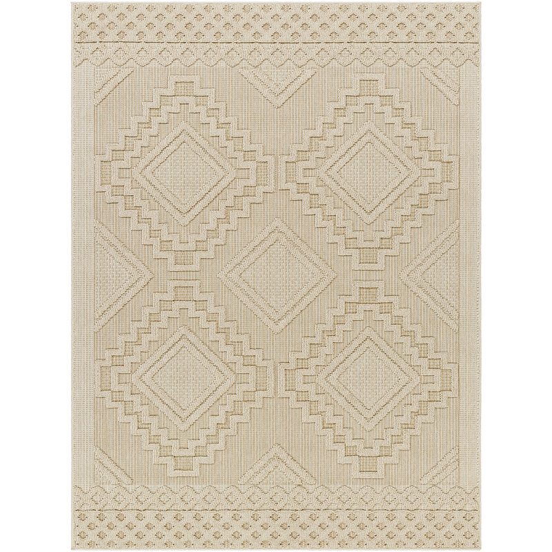Tapis intérieur / extérieur géométrique Kirsteni, Tapis de couloir 2 pi 7 po x 7 pi 3 po