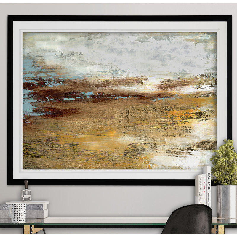 « golden twilight », reproduction de peinture à l’acrylique encadrée, Noir, H 20 po x l 24 po x P 1,5 po