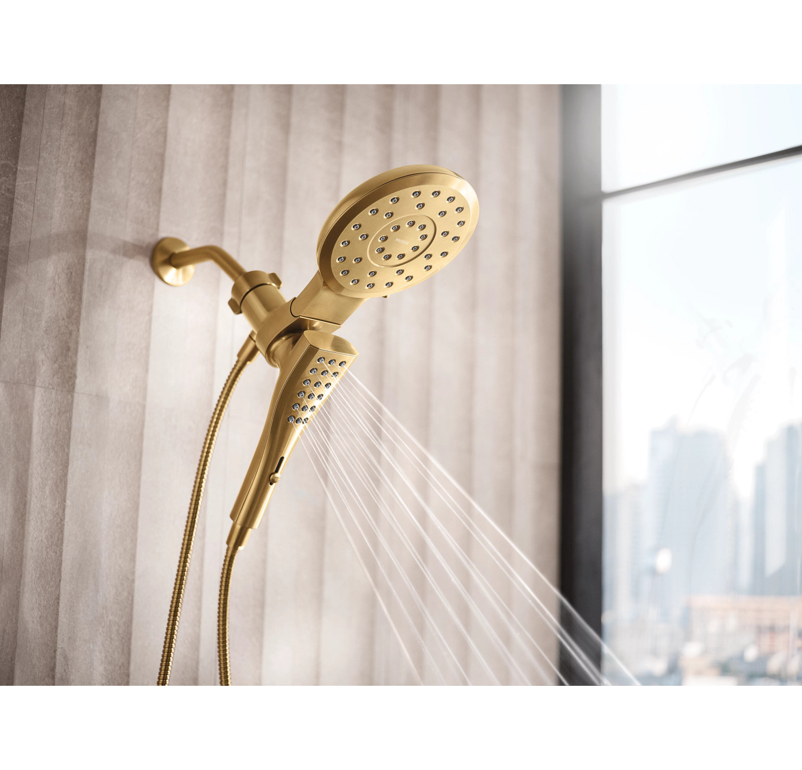Verso 7" Eight-Function Eco Hand Shower, Brushed Gold