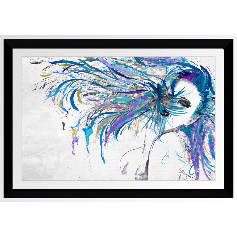 «Blue Whip», reproduction encadrée, H 27,5 po x l 39,5 po, Cadre noir