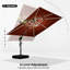 Parasol lumineux carré en porte-à-faux 9 pi x 9 pi Sella, rouge brique-357815579