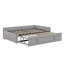 Lit de jour double rembourré en L avec lit gigogne escamotable double-759341287