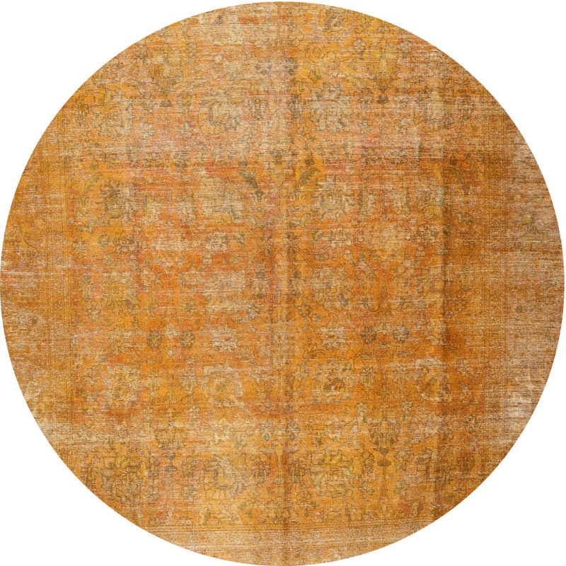 Tapis 100% traditionnel lavable à la machine 3227, Rond 6 pi