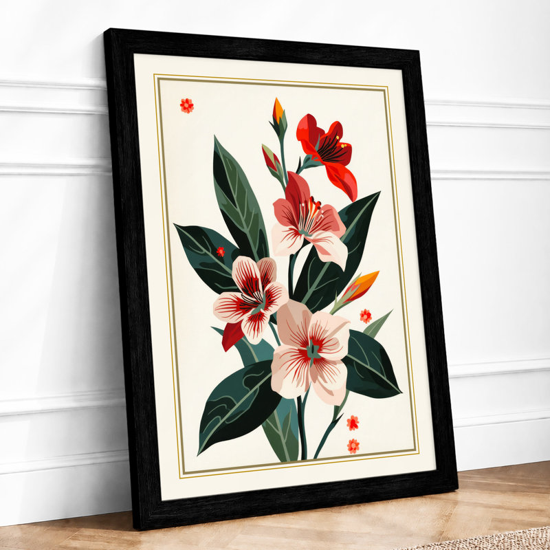Flowering Stem Study Botanical - Print, Black, A4 - 29.7 x 21.0 cm