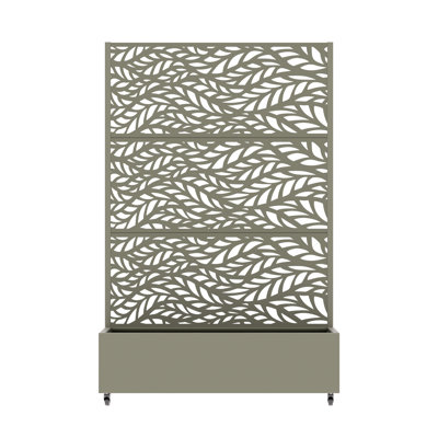 Metal Planter Box with Trellis with Wheels