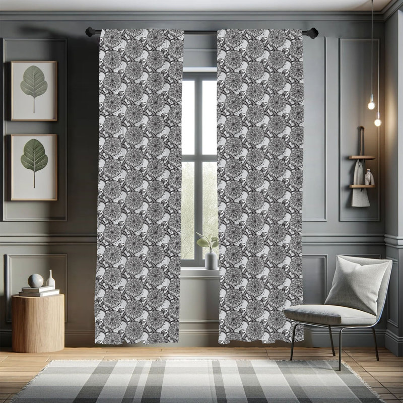 Turtle Semi-Sheer Rod Pocket Curtain Panels, 28" x 84"