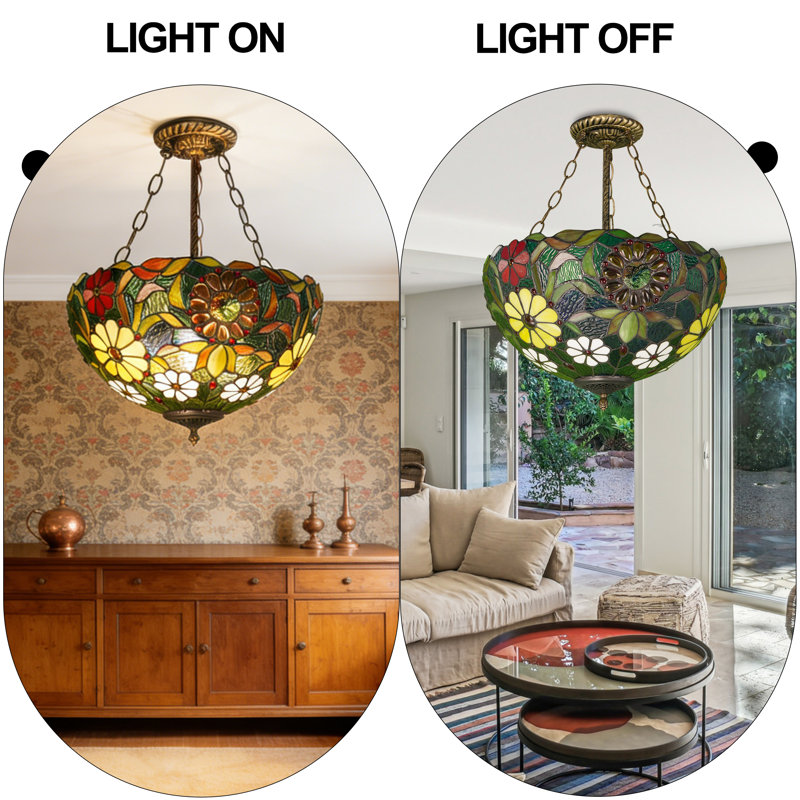 Lustre suspendu 3 lumières Tiffany
