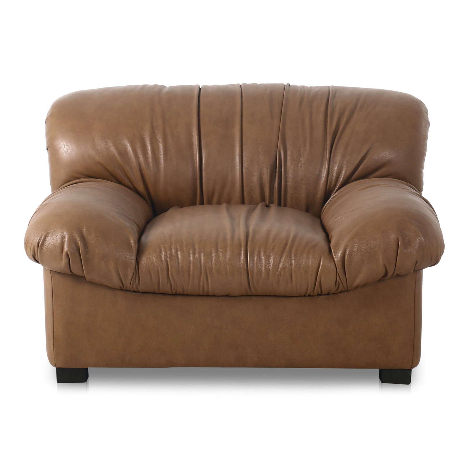Rossini Genuine Leather Lounge Chair, Brown Genuine Leather