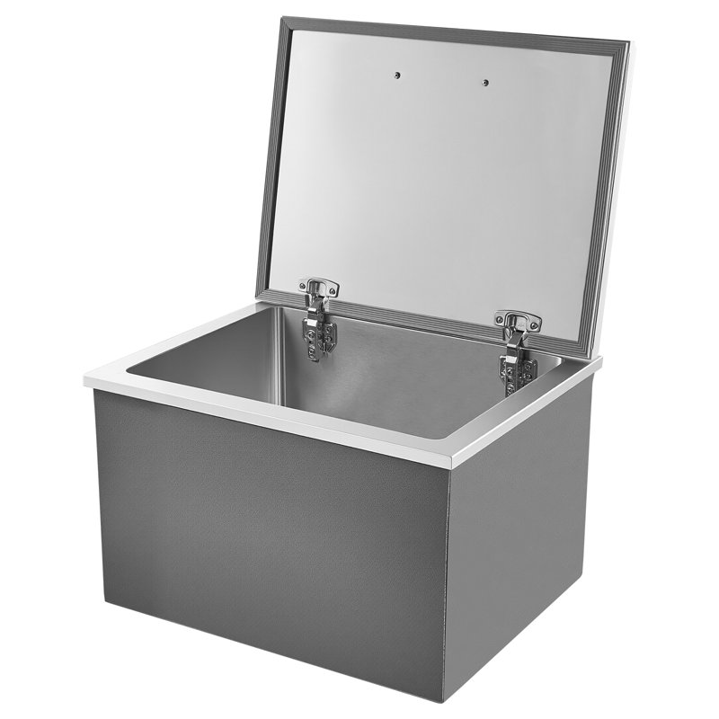 Refroidisseur à glaçons 113,7 pte Bac à glace en acier inoxydable 28 po x 20 po x 17 po