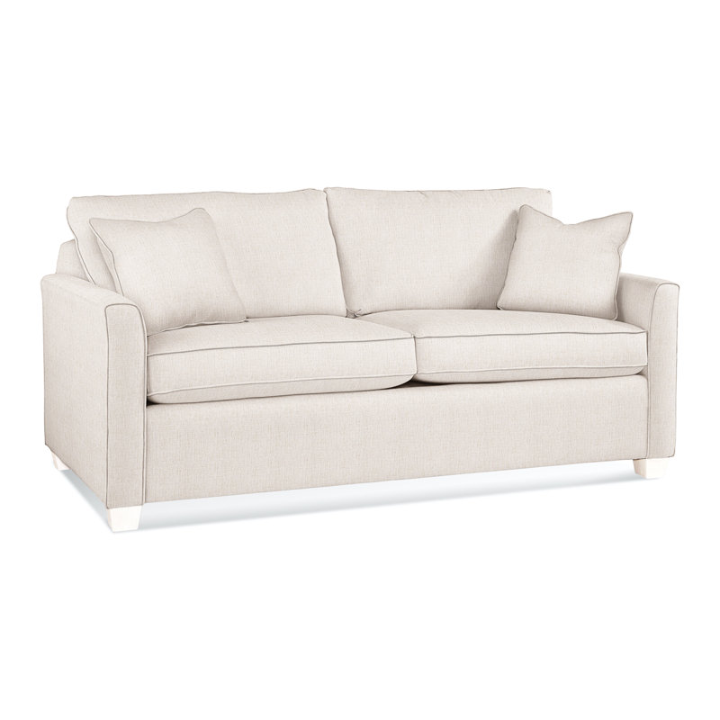 Charleston 77" Sleeper Sofa, Frost White, Gel Memory Foam, White Sugar Performance; 0863-91